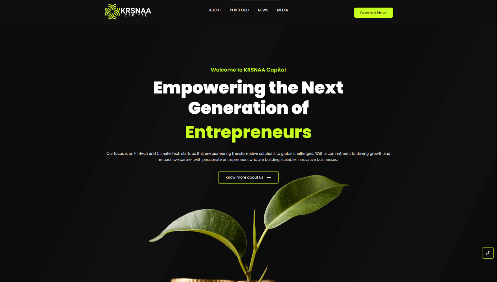 Responsive company website for KRSNAA CAPITAL